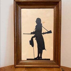 Vintage Borghese Style Colonial Minutemen Silhouette Art Print Framed Historical
